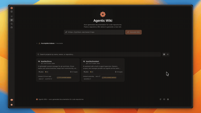 A generated wiki page answering a question with citations to source files