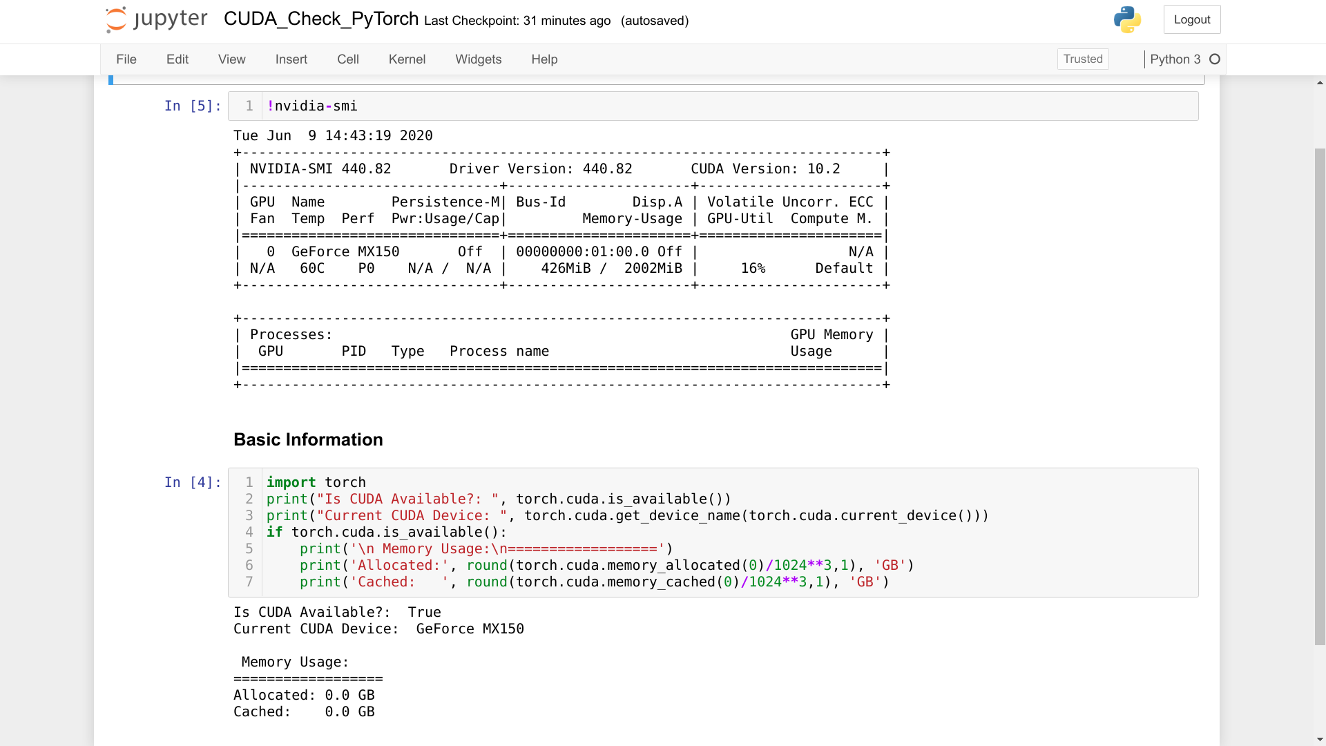 Screenshot of my Jupyter Server