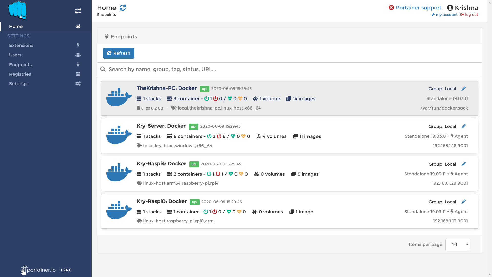 My Portainer Homepage